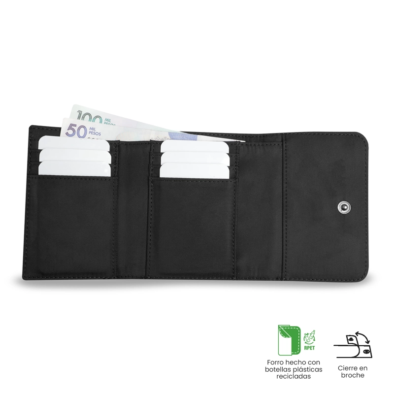 BILLETERA MUJER ROXANNE MEDIANA CON RFID BLOCKER NEGRA - 3