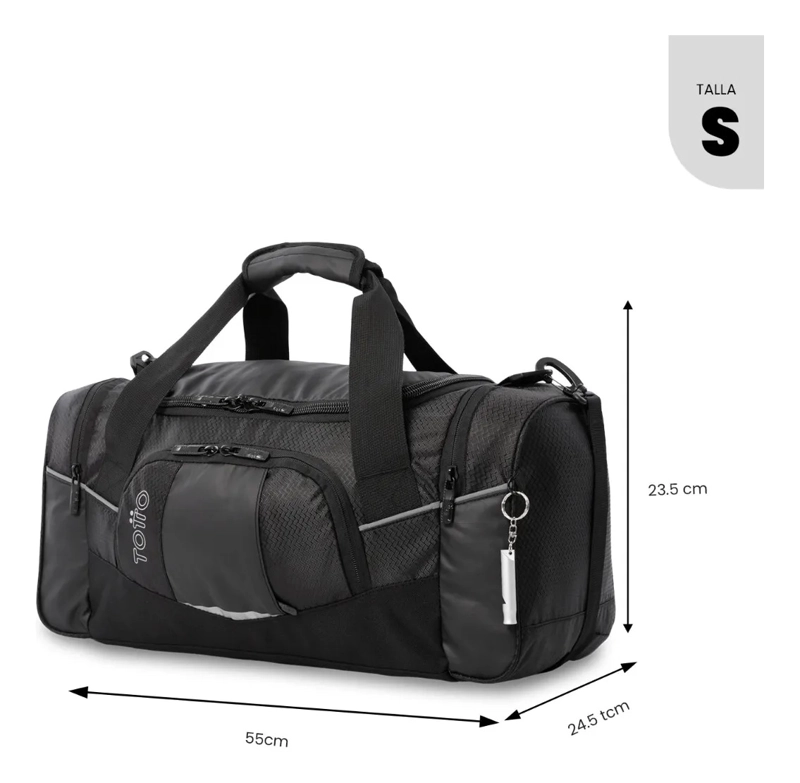 BOLSO DE VIAJE TECK 3.0 PEQUEÑA COLOR NEGRA - 3