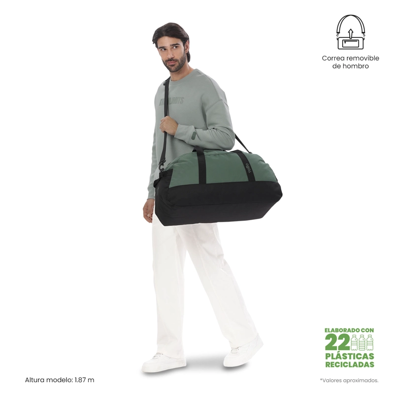 BOLSO DE VIAJE ACTIVE GRANDE COLOR VERDE/NEGRO - 2
