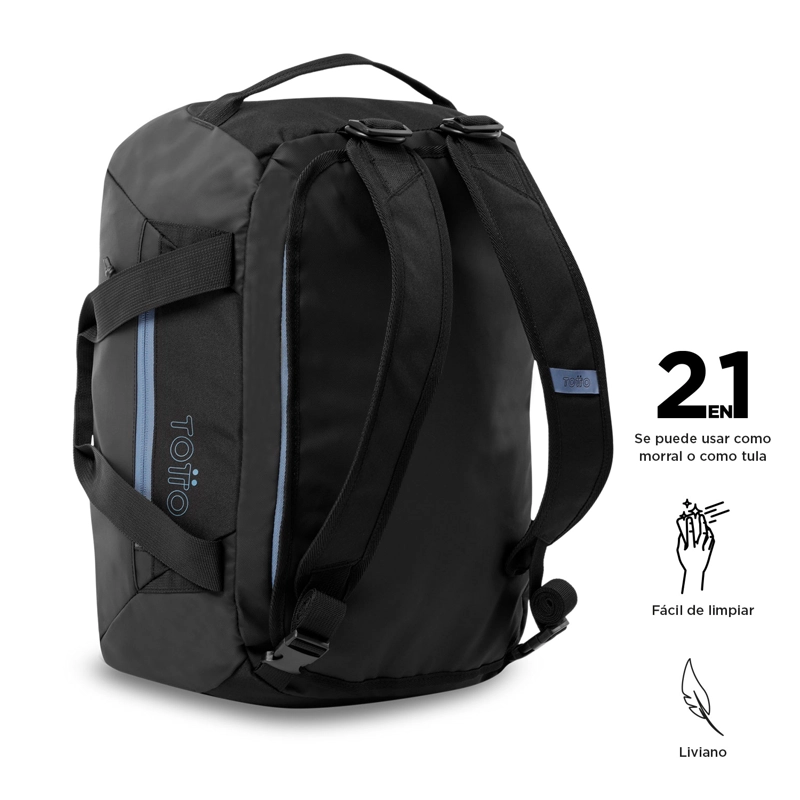 BOLSO DE VIAJE 2 EN 1 REVER 35 MEDIANA COLOR NEGRA - 7