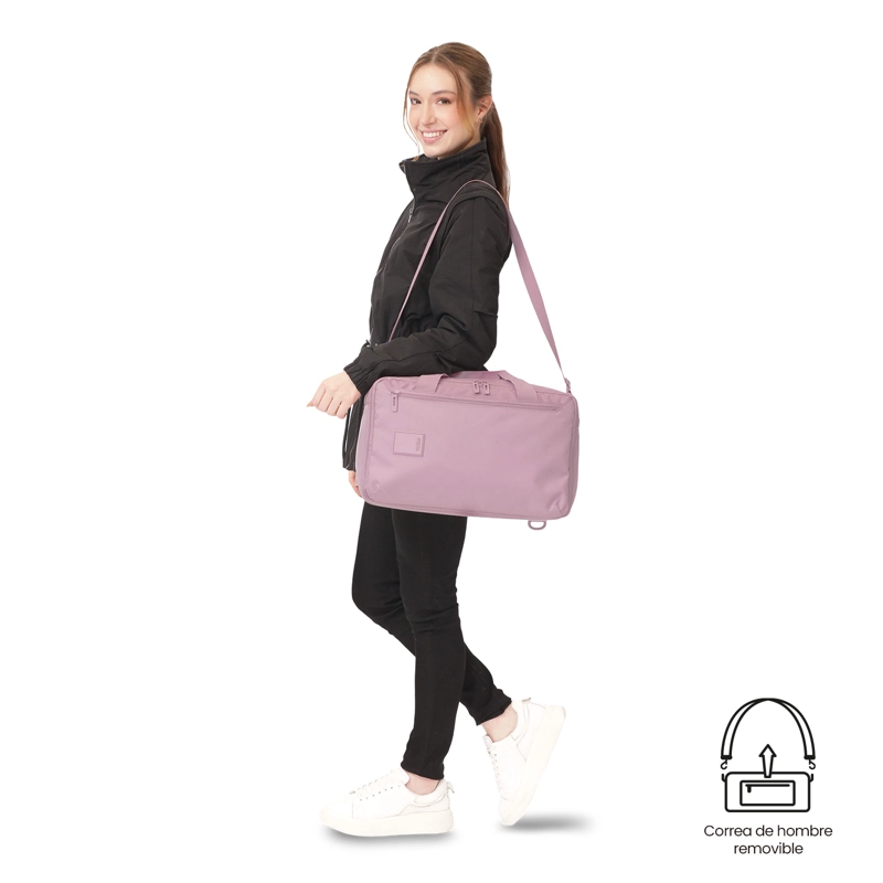 BOLSO DE VIAJE 2 EN 1 UNDERSEAT MEDIANA COLOR ROSADA - 5