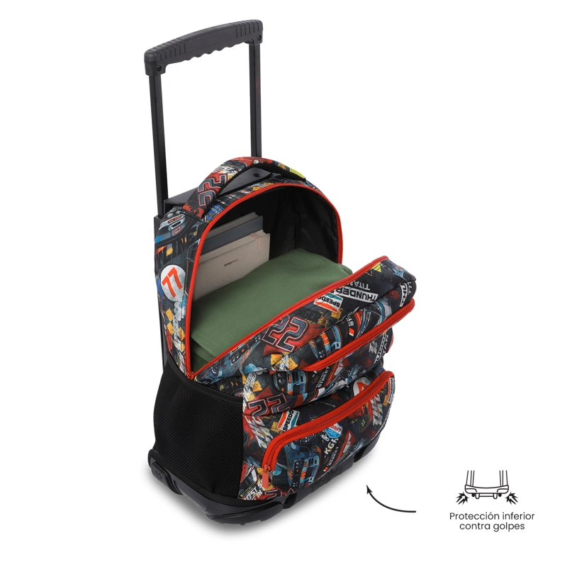 MOCHILA PARA NIÑO CON RUEDAS SKL GRANDE ROJO - 5