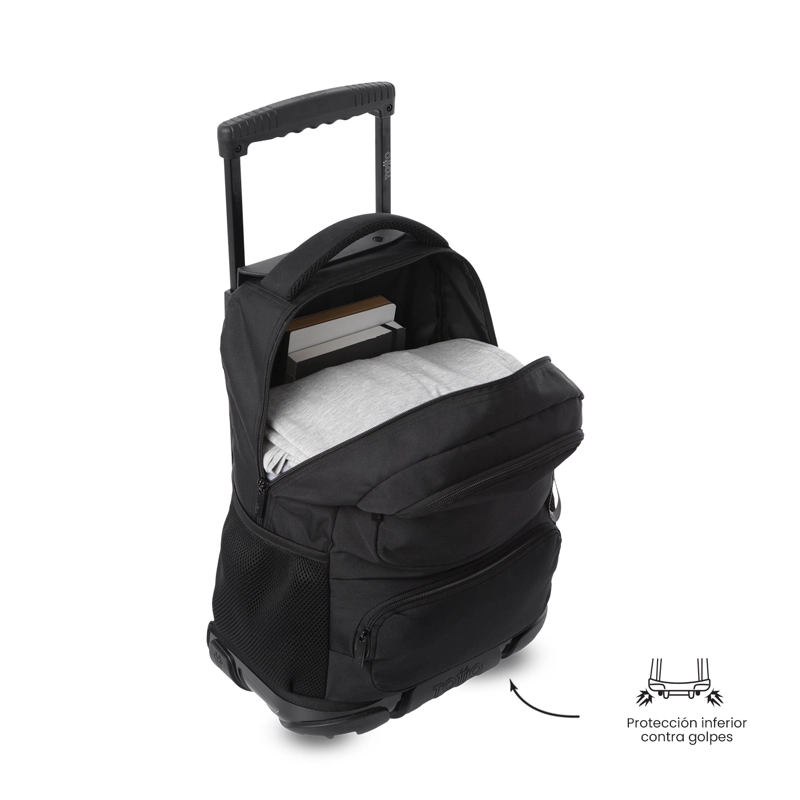 MOCHILA PARA NIÑO CON RUEDAS SKL GRANDE NEGRO - 5