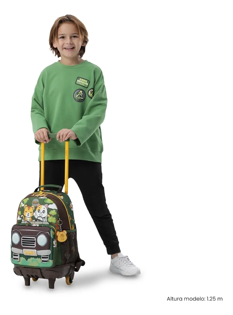 COMBO ESCOLAR MOCHILA CON RUEDAS + LIBRO COLOREAR SAFARI - 2