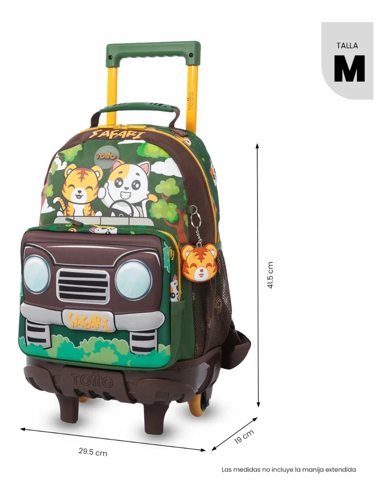 COMBO ESCOLAR MOCHILA CON RUEDAS + LIBRO COLOREAR SAFARI - 3