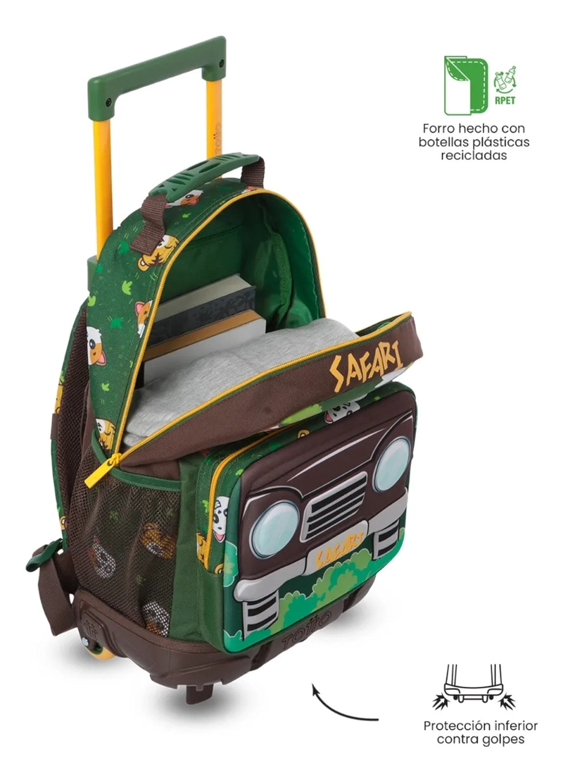COMBO ESCOLAR MOCHILA CON RUEDAS + LIBRO COLOREAR SAFARI - 5
