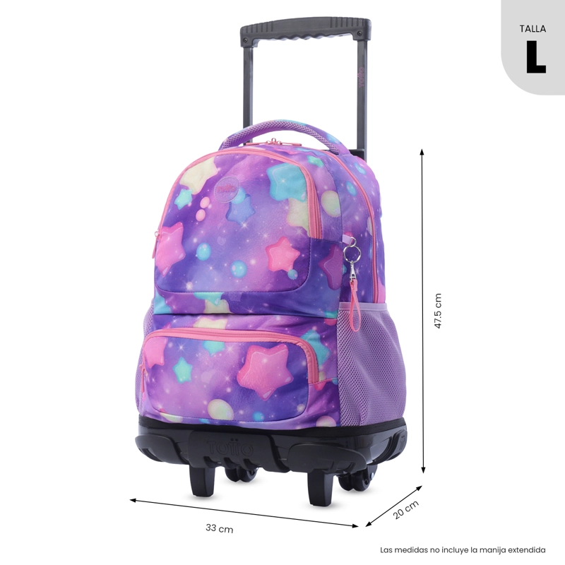 MOCHILA PARA NIÑA CON RUEDAS SKL GRANDE ROSADO - 2