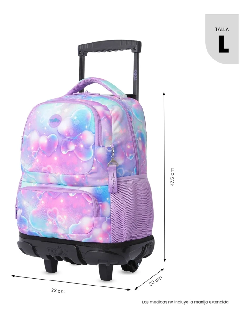 MOCHILA PARA NIÑA CON RUEDAS SKL GRANDE MORADO - 3