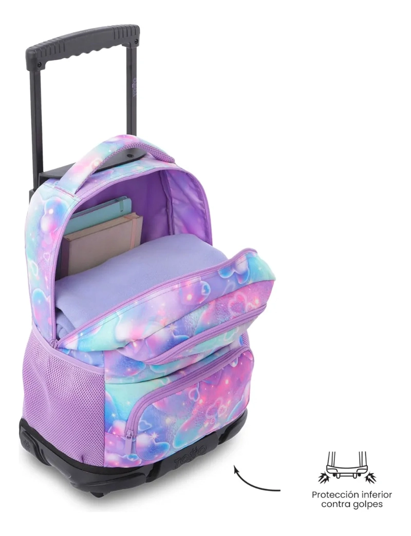 MOCHILA PARA NIÑA CON RUEDAS SKL GRANDE MORADO - 5