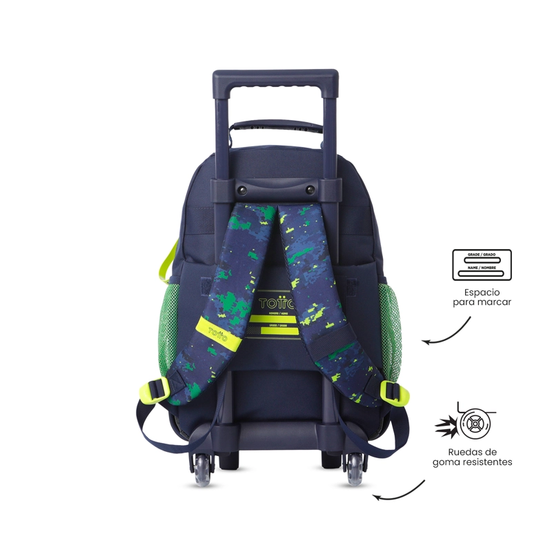 MOCHILA PARA NIÑO CON RUEDAS DIGISAURIO MEDIANO AZUL - 3
