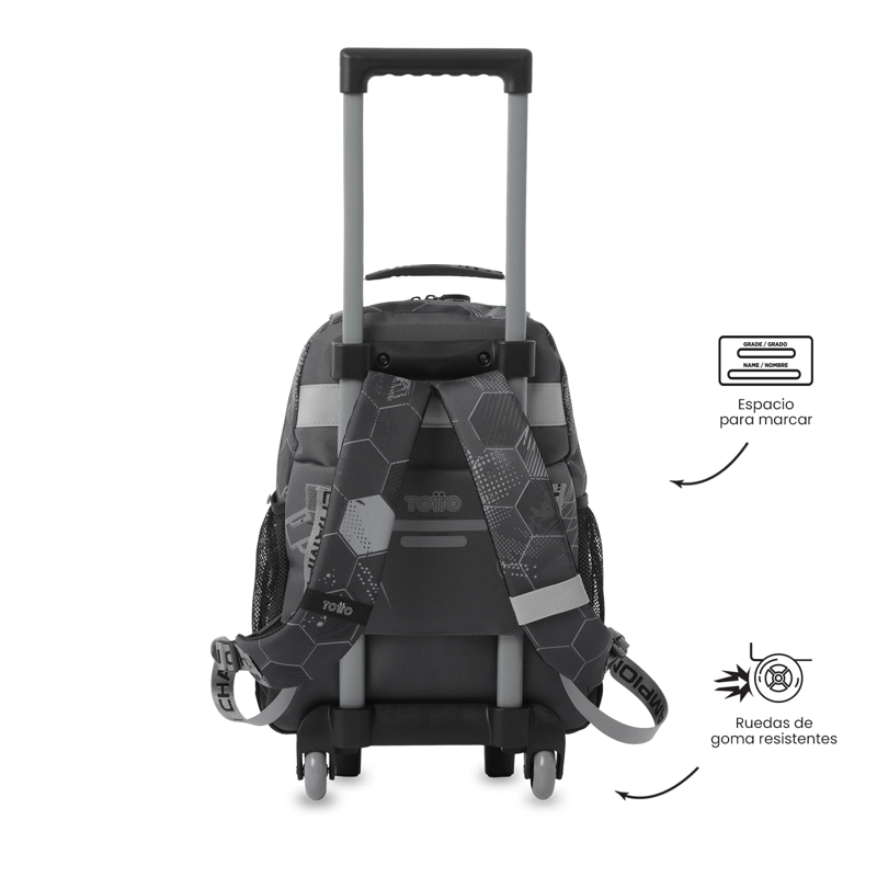 MOCHILA PARA NIÑO CON RUEDAS CHAMPION MEDIANO GRIS - 3