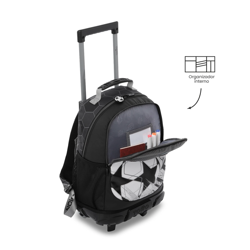 MOCHILA PARA NIÑO CON RUEDAS CHAMPION MEDIANO GRIS - 5