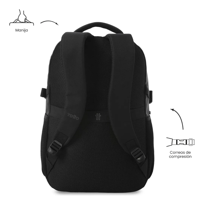 MOCHILA UNIVERSITARIA BREMEN PORTA PC 15  NEGRO HOMBRE - 4