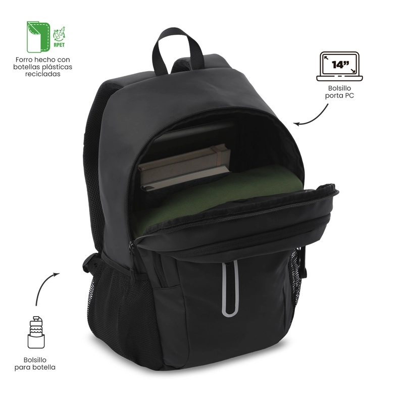 MORRAL UNIVERSITARIO SPRINT PORTA PC 14' NEGRO HOMBRE - 4