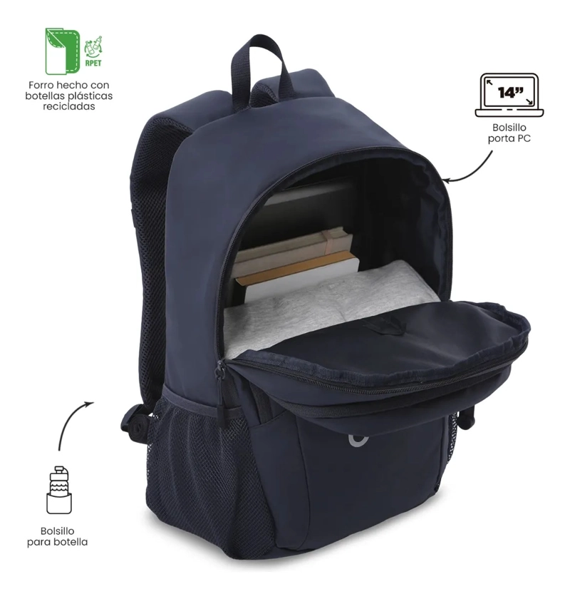MOCHILA UNIVERSITARIA SPRINT PORTA PC 14  AZUL HOMBRE - 5