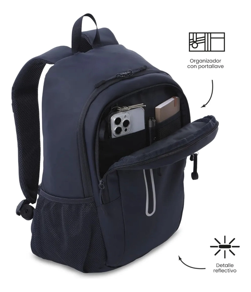 MOCHILA UNIVERSITARIA SPRINT PORTA PC 14  AZUL HOMBRE - 6