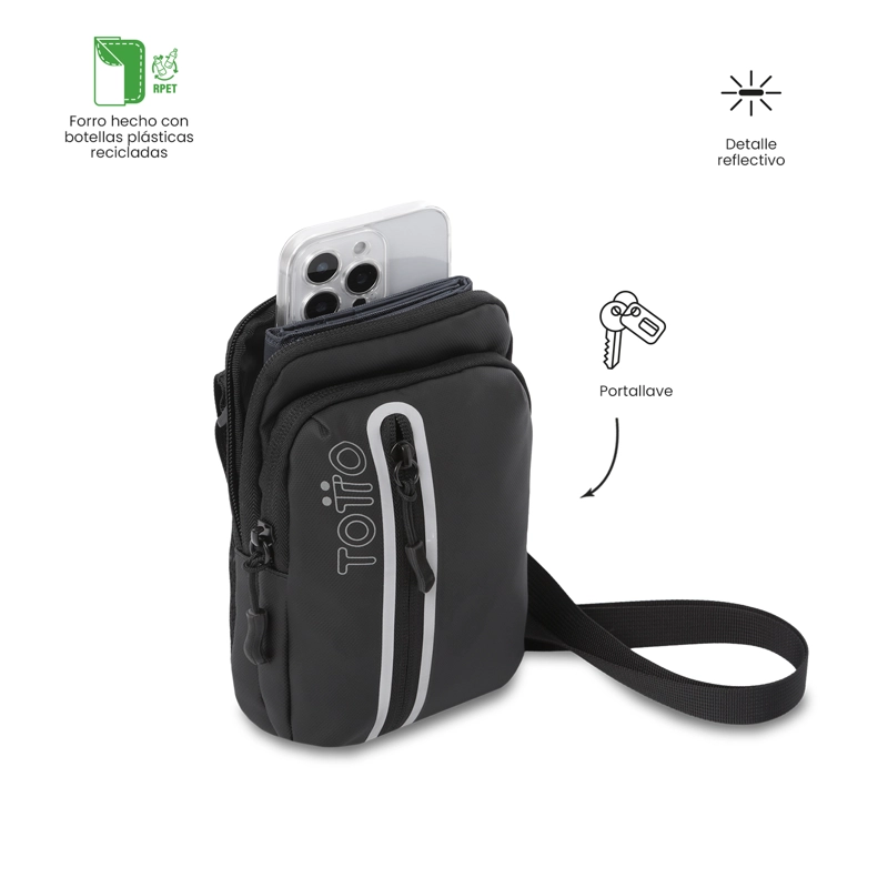 BOLSO PARA HOMBRE SPRINT TIPO CROSSBODY PEQUEÑO NEGRO - 4