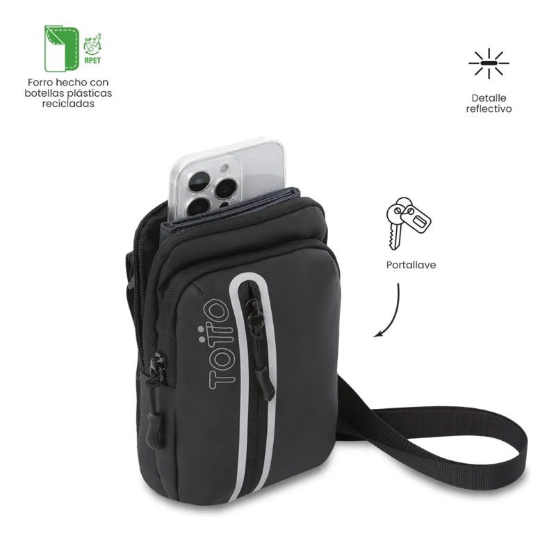 BOLSO PARA HOMBRE SPRINT TIPO CROSSBODY PEQUEÑO NEGRO - 5