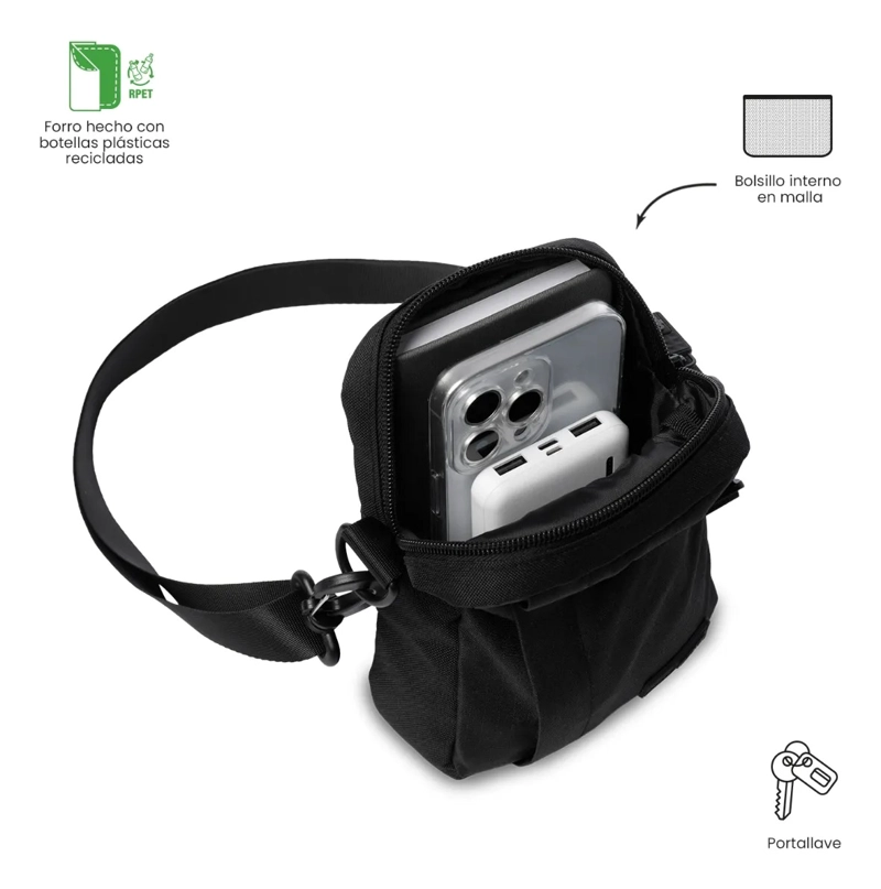 BOLSO PARA HOMBRE BALAO 3.0 TIPO CROSSBODY PEQUEÑO NEGRO - 5