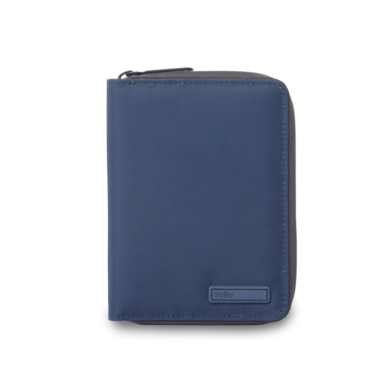 PORTAPASAPORTE ASTURI COLOR AZUL/GRIS PEQUEÑO - 1