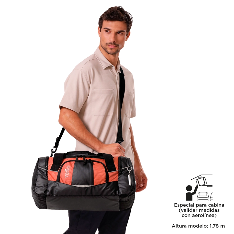 BOLSO DEPORTIVO DE VIAJE TECK 2.0 PEQUEÑO NEGRO/ROJO - 2