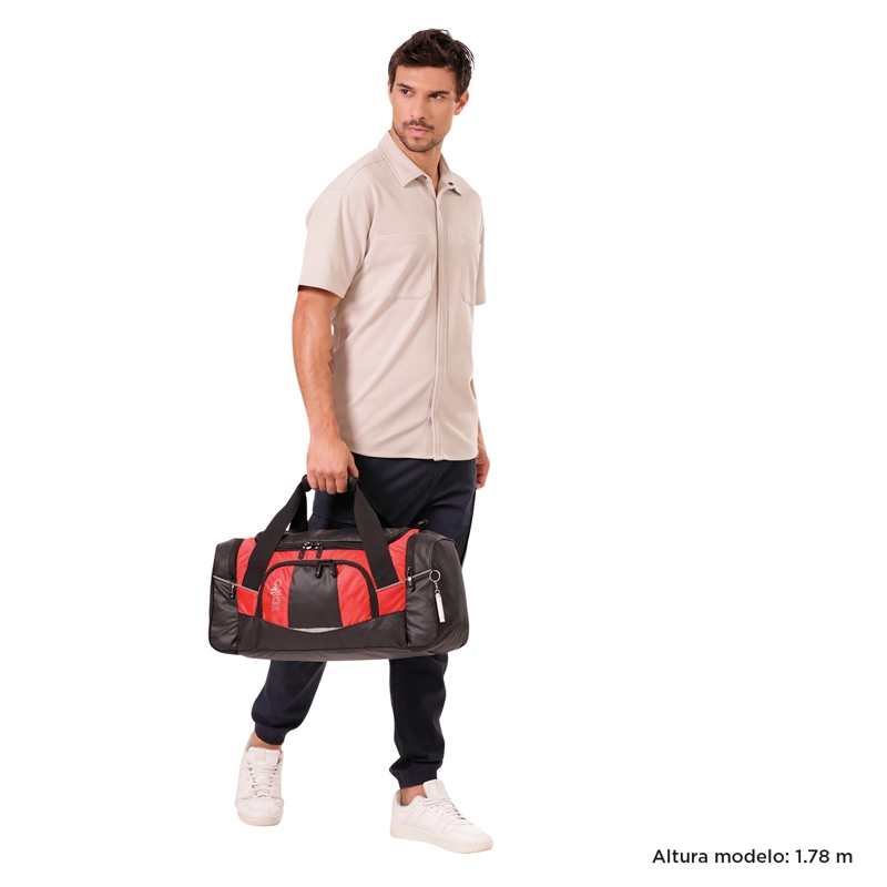 BOLSO DEPORTIVO DE VIAJE TECK 2.0 PEQUEÑO NEGRO/ROJO - 3