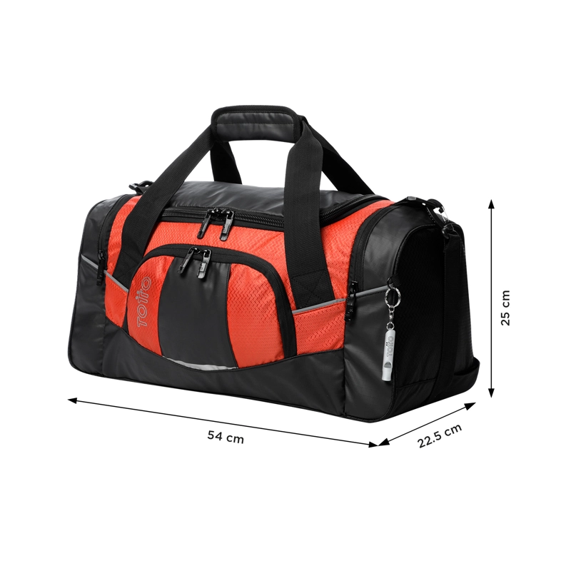 BOLSO DEPORTIVO DE VIAJE TECK 2.0 PEQUEÑO NEGRO/ROJO - 4