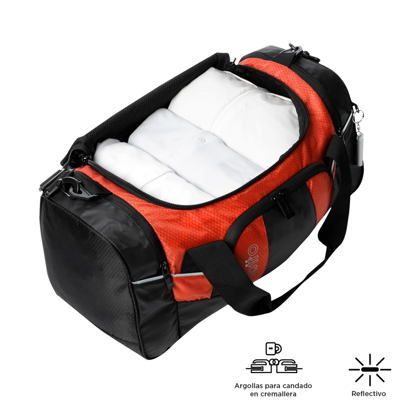 BOLSO DEPORTIVO DE VIAJE TECK 2.0 PEQUEÑO NEGRO/ROJO - 5