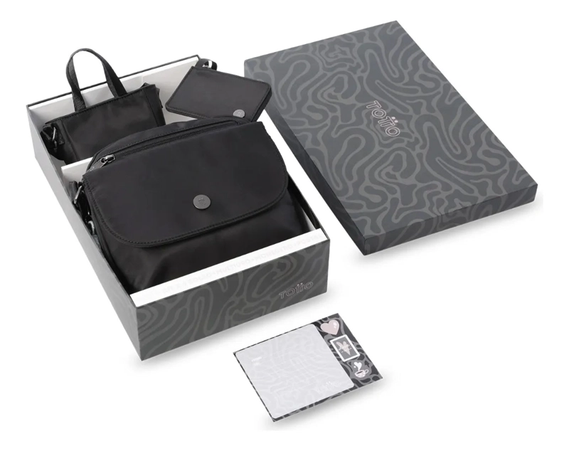 KIT X4 BOLSO+MULTIUSO MINI+MONEDERO+POSTAL CORNEANA - 1