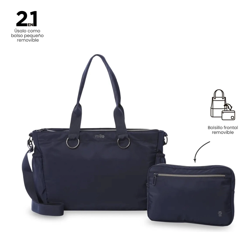 TOTE BAG PARA MUJER SET X2 BRASIL PORTA PC 15  AZUL - 4