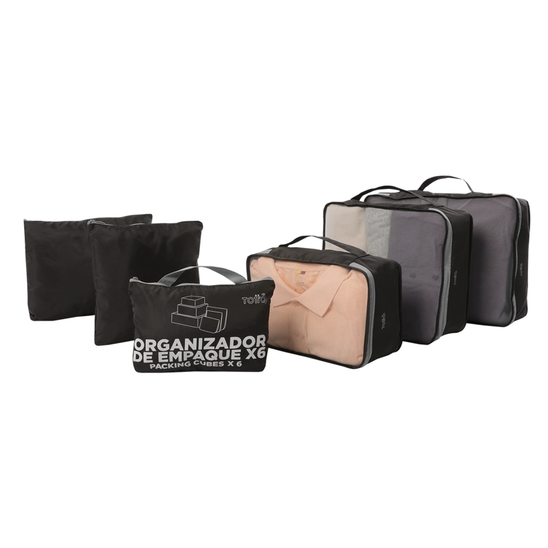 ORGANIZADOR DE VIAJE PACKING CUBE X 6 NEGRO - 1