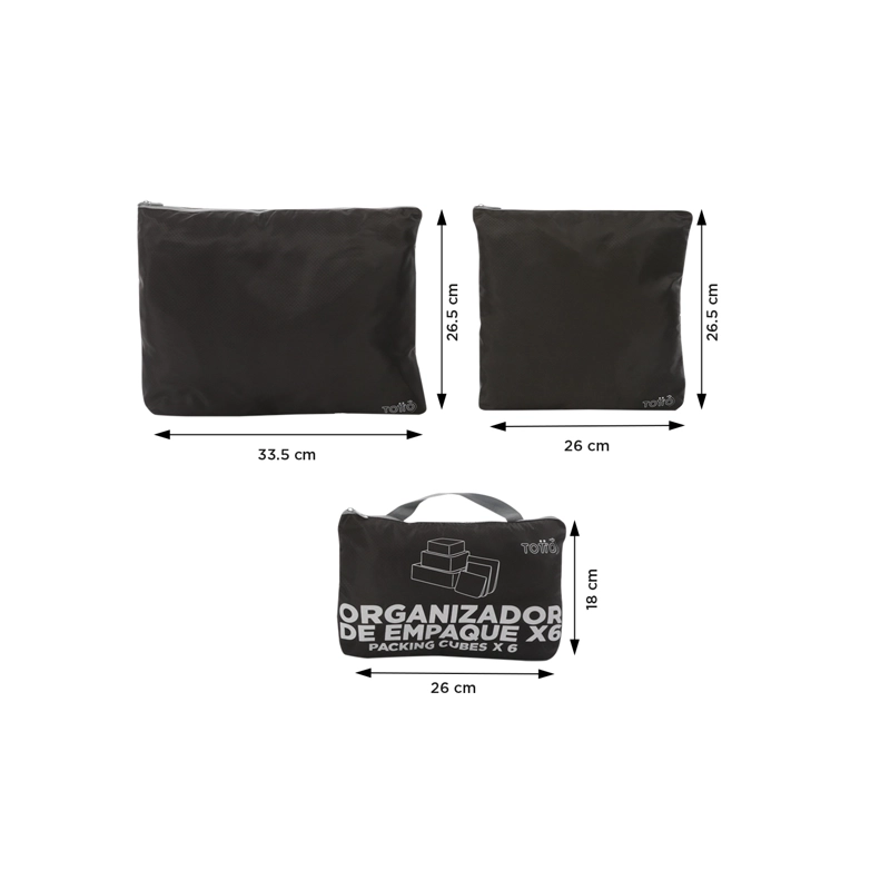 ORGANIZADOR DE VIAJE PACKING CUBE X 6 NEGRO - 4