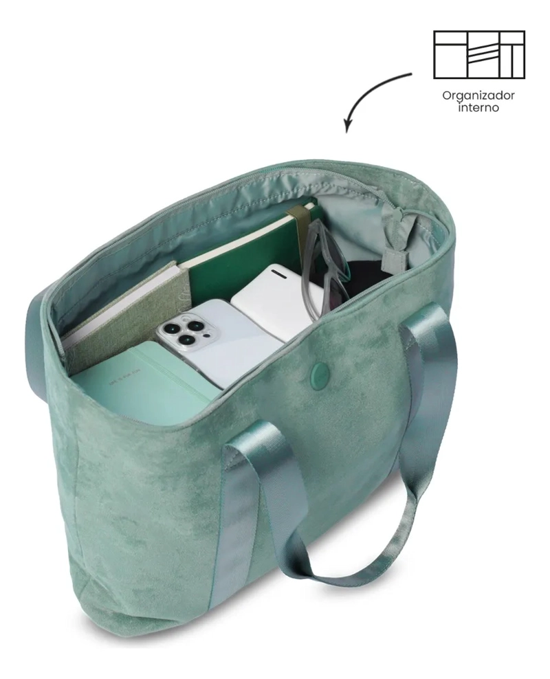 TOTE BAG PARA MUJER MIXI GAM EN GAMUZA GRANDE VERDE - 5