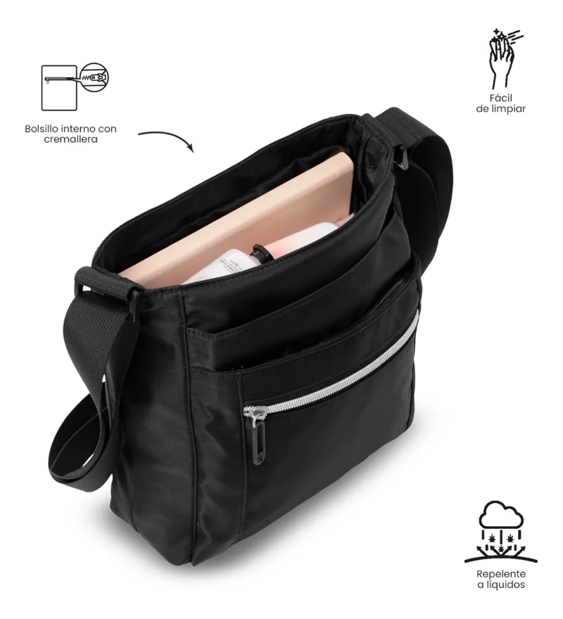 BOLSO PARA MUJER SUPIORI TIPO CROSSBODY PEQUEÑO NEGRO - 5