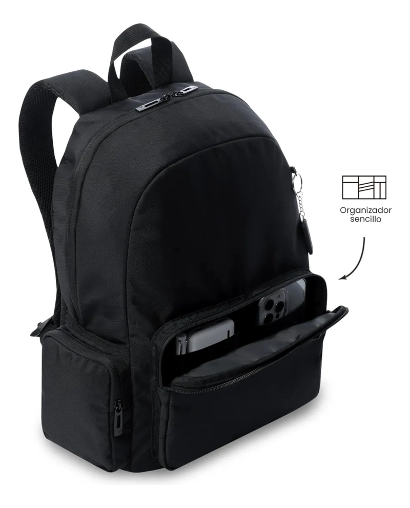 MOCHILA UNIVERSITARIO KOBE PORTA PC 16  NEGRO UNISEX - 6