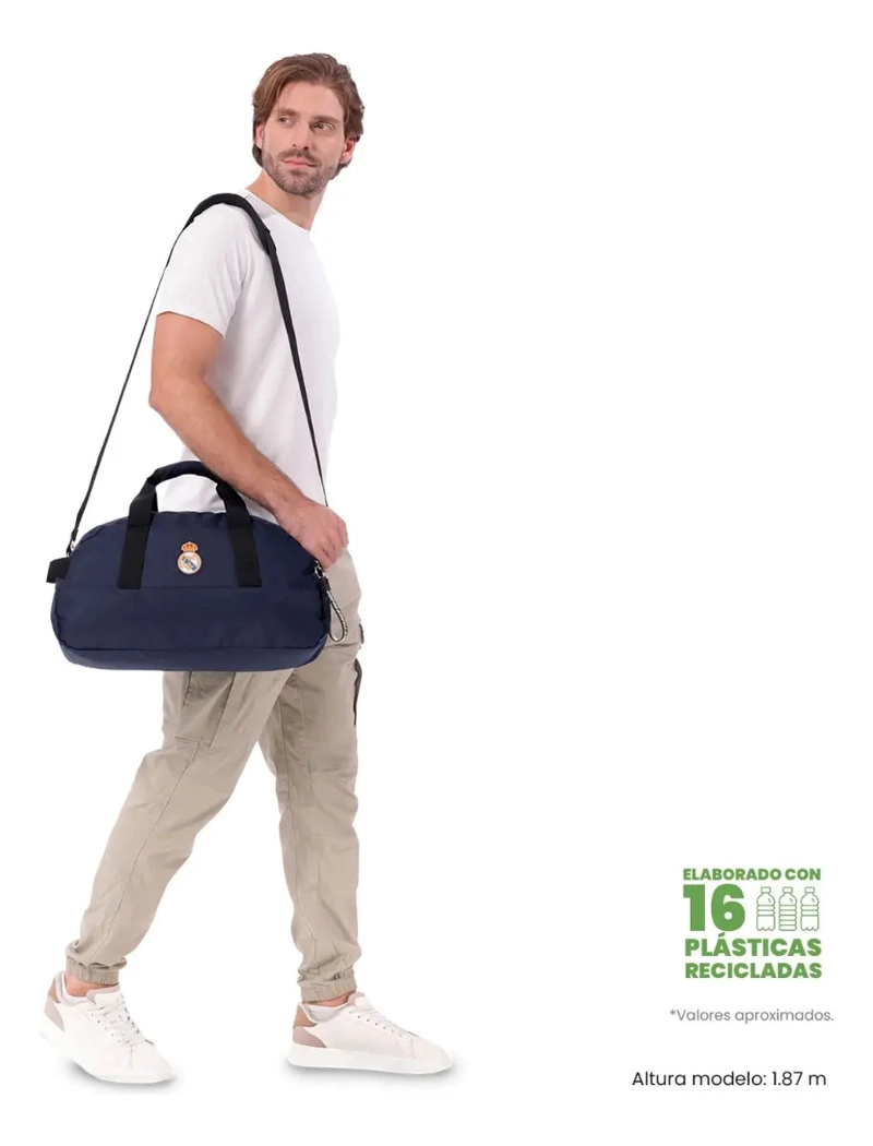 BOLSO DEPORTIVO DE VIAJE REAL MADRID PEQUEÑA AZUL - 3
