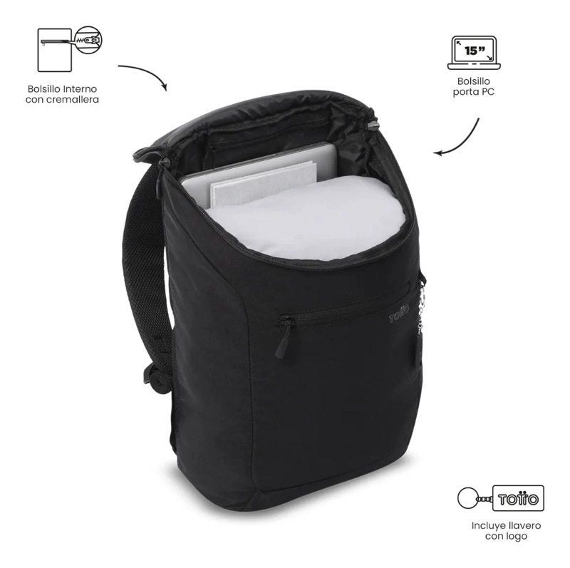 MOCHILA EJECUTIVA PORTA PC  RAP NEGRO HOMBRE - 5