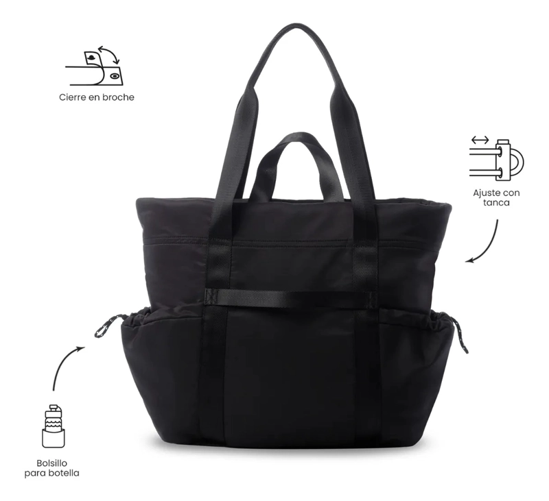 SHOPPING BAG GRANDE PARA MUJER PRAGA PORTA PC 15  NEGRO - 4
