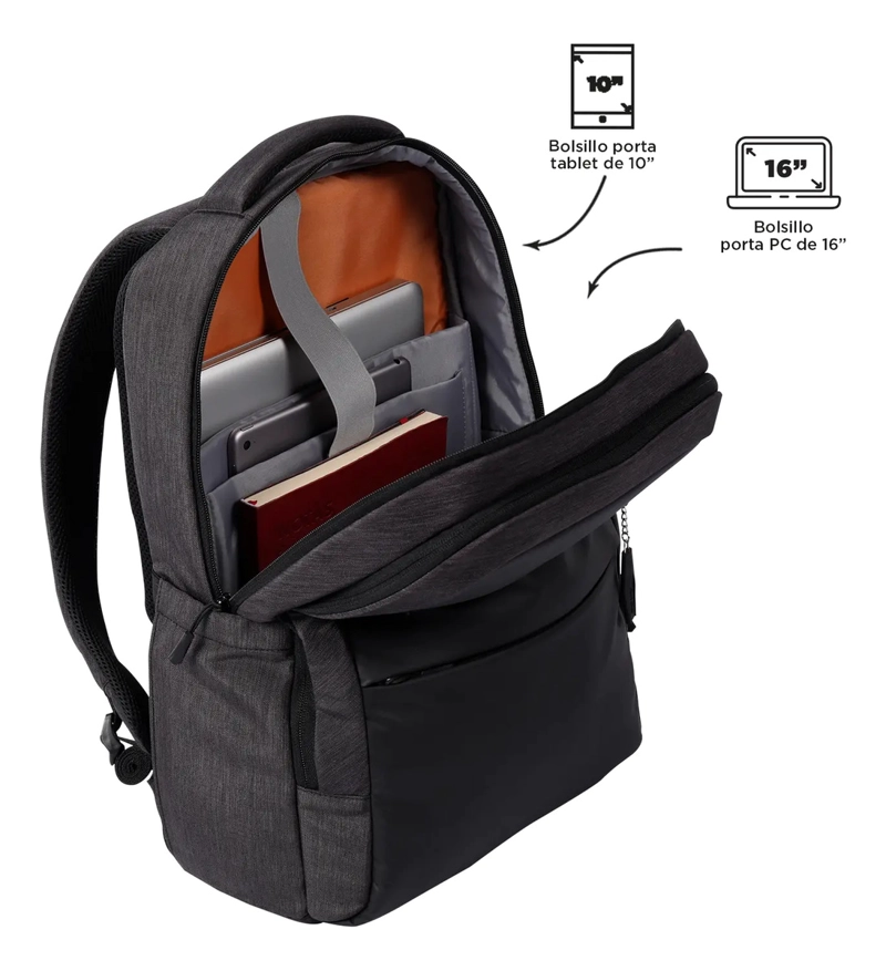 MOCHILA EJECUTIVO NOTEBOOK 16  DALLAS NEGRA HOMBRE TOTTO - 6
