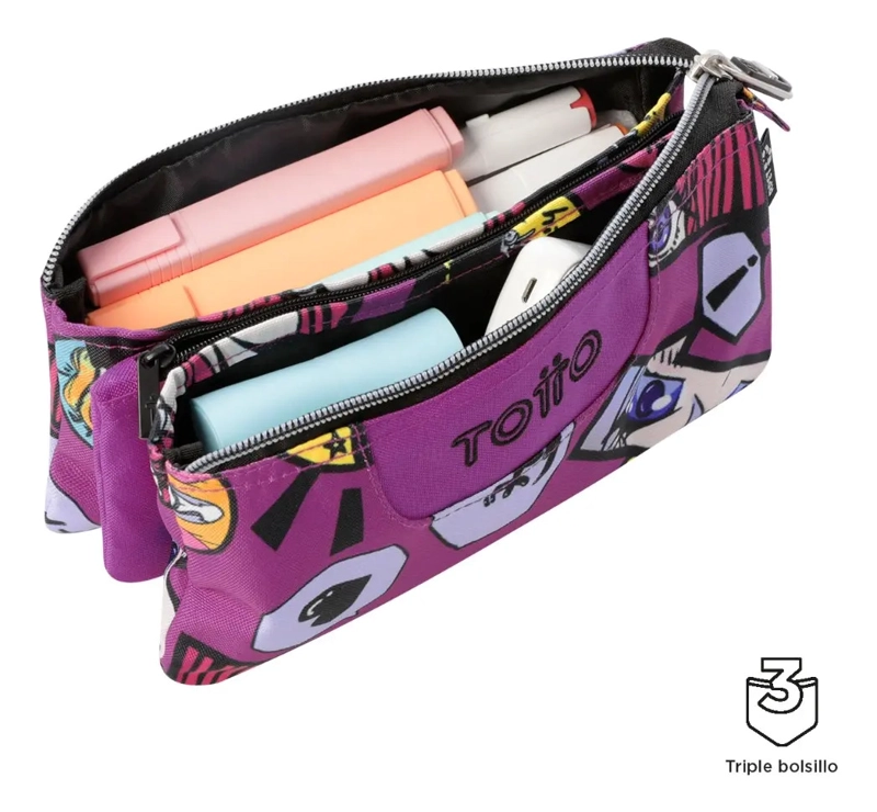 ESTUCHE TOTTO TABLERO ANIME FUCSIA - 4