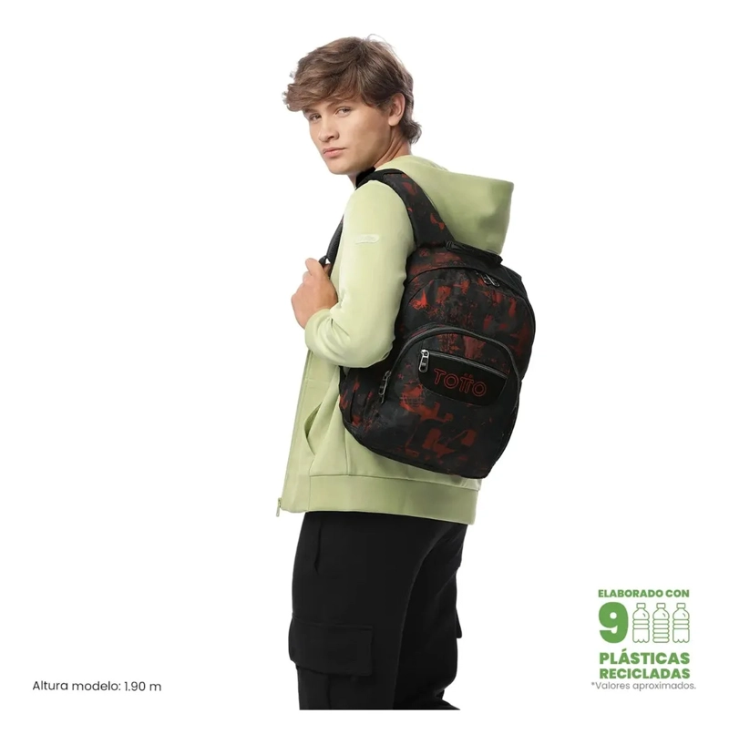 MOCHILA JUVENIL PORTA PC 13  GOMMAS NEGRO - 2