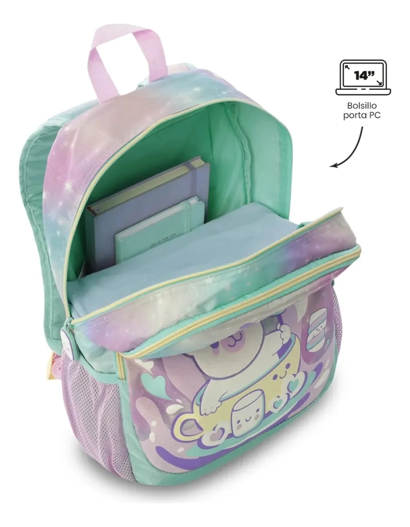 PACK ESCOLAR NIÑA X3 MORRAL +LONCHERA+MULTIUSO MELLOW GRIS - 4