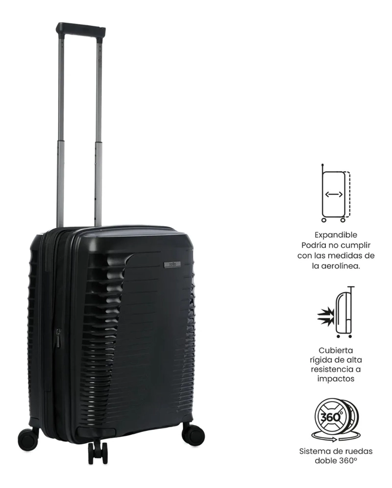 MALETA DE 10 KILOS 360 TRAVELER PEQUEÑA NEGRA - 4