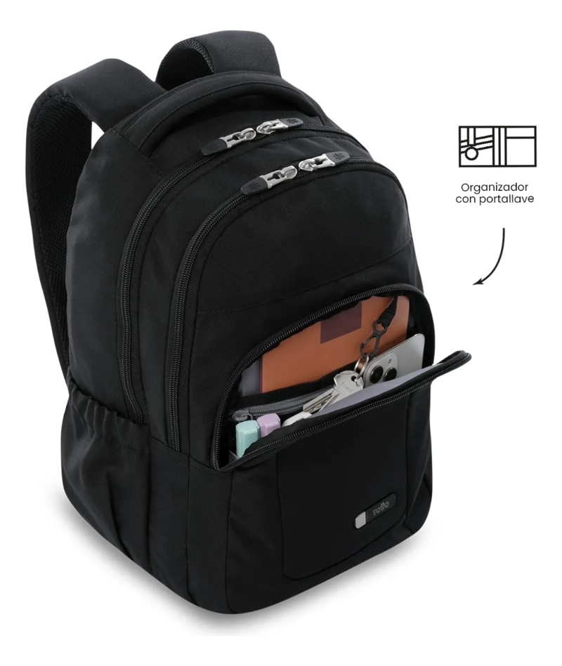 MOCHILA UNIVERSITARIO PORTA PC 13  TAMULO 2.0 NEGRO UNISEX - 6