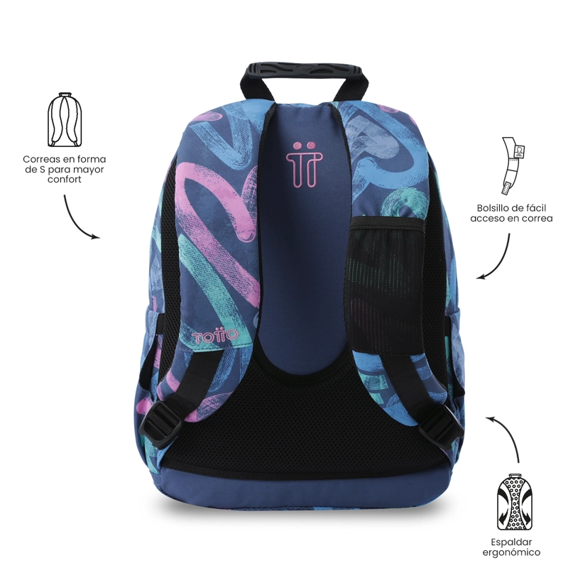 MOCHILA JUVENIL PORTA PC 13' GOMMAS AZUL - 4