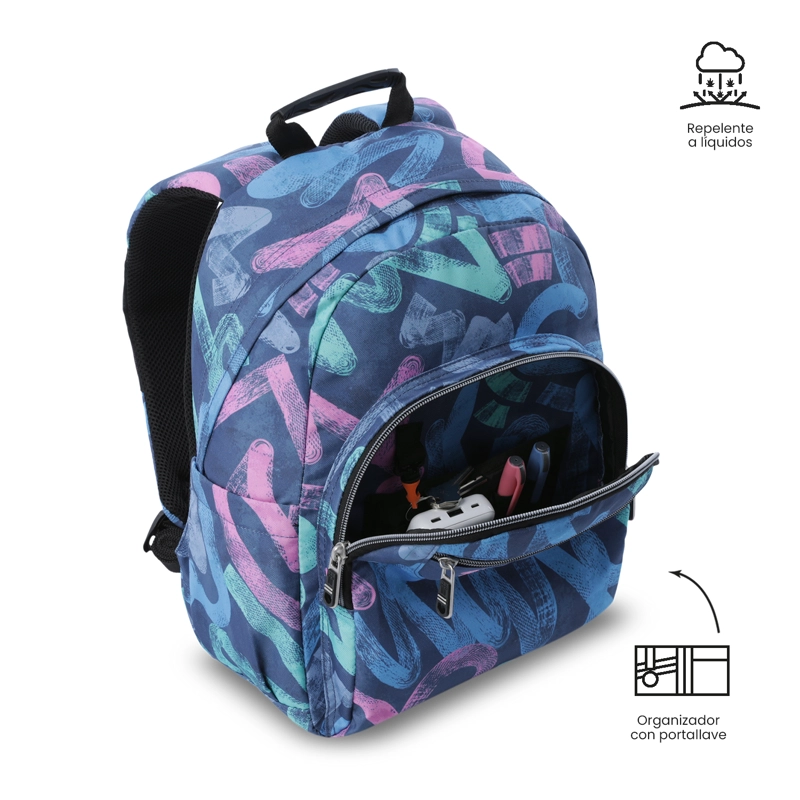 MOCHILA JUVENIL PORTA PC 13' GOMMAS AZUL - 6