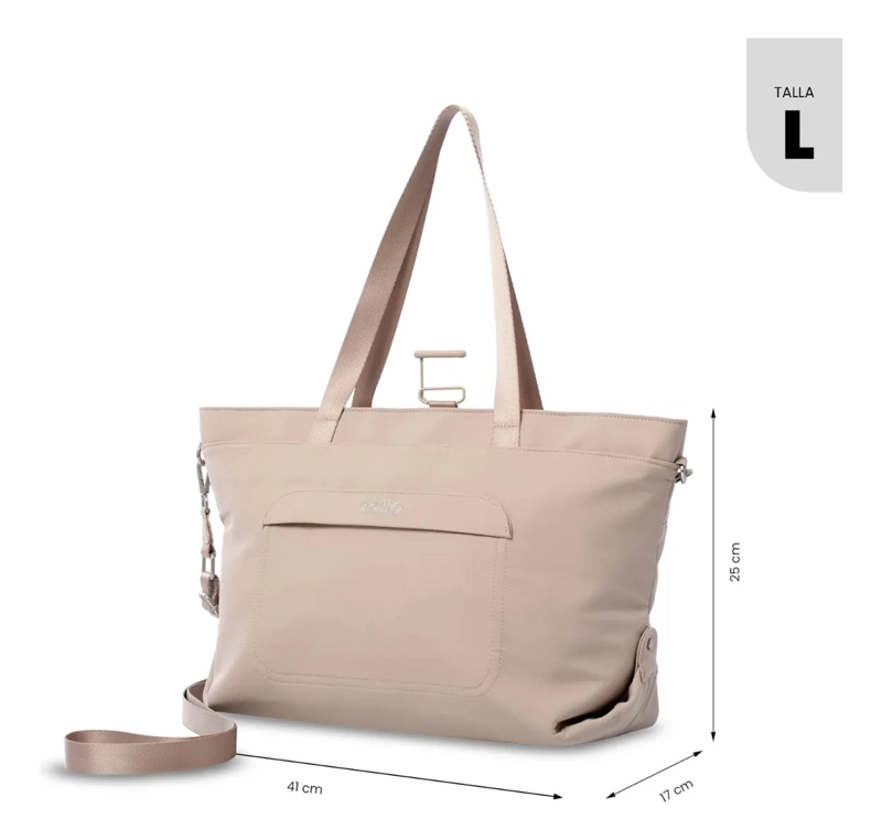 TOTE BAG PARA MUJER MADRID PORTA PC 15  GRANDE BEIGE - 3