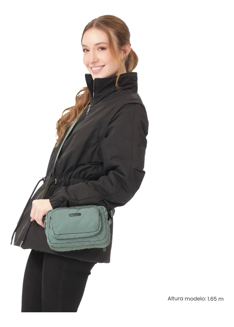 BOLSO PARA MUJER 2 EN 1 FUNTY 3.0 QUILTED PEQUEÑO VERDE - 2