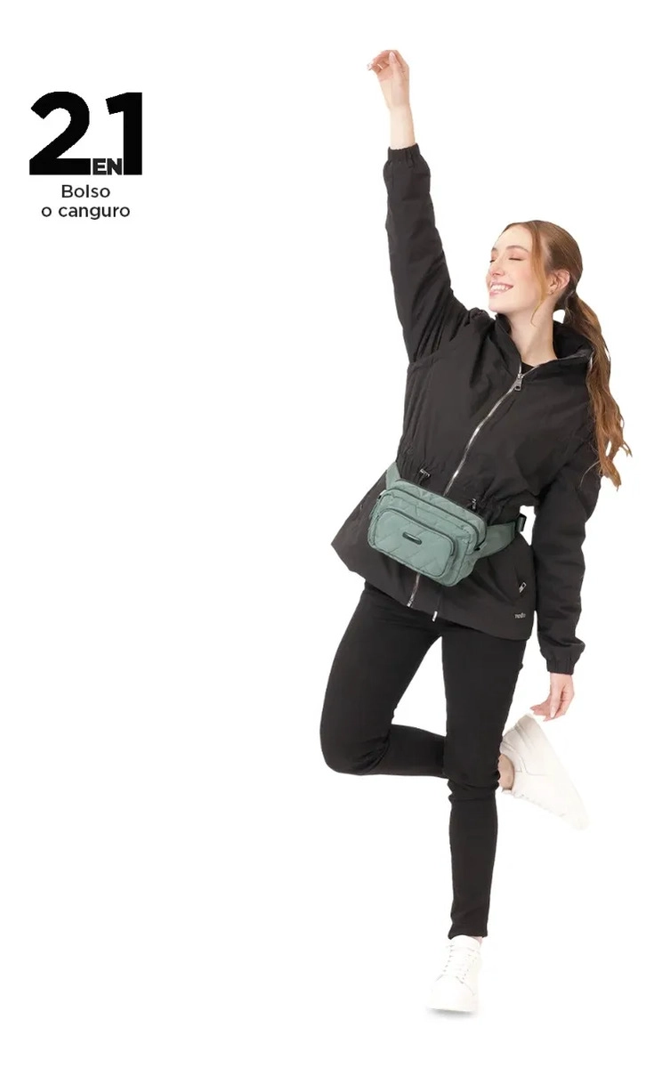 BOLSO PARA MUJER 2 EN 1 FUNTY 3.0 QUILTED PEQUEÑO VERDE - 3