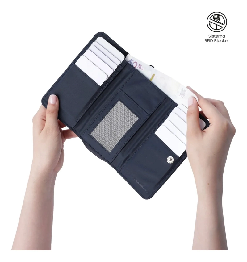 BILLETERA TEXTURE VAR CON RFID BLOCKER AZUL - 3